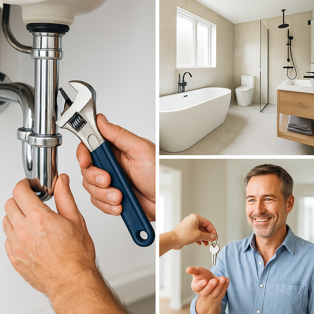 Plombier professionnel et salle de bain rénovée